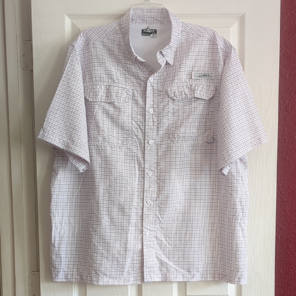 HABIT Mens Short Sleeves Plaid Shirt Size XL